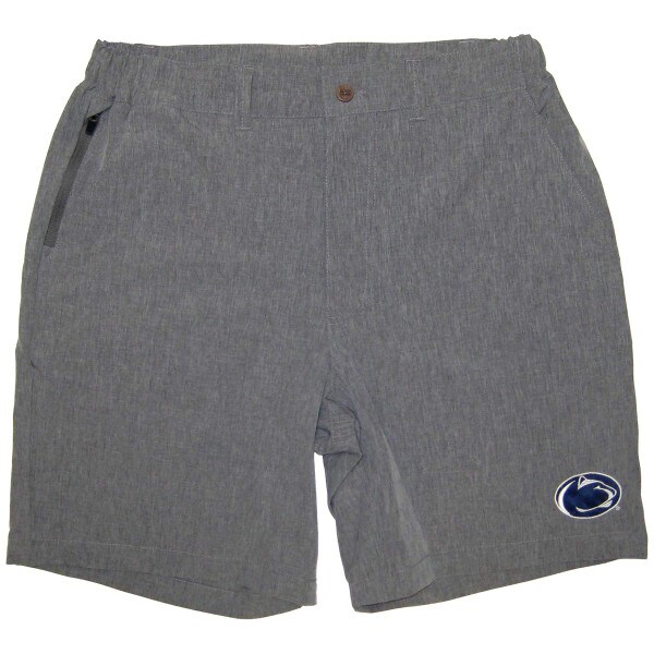 men's heather gray traveler shorts with Penn State Athletic Logo